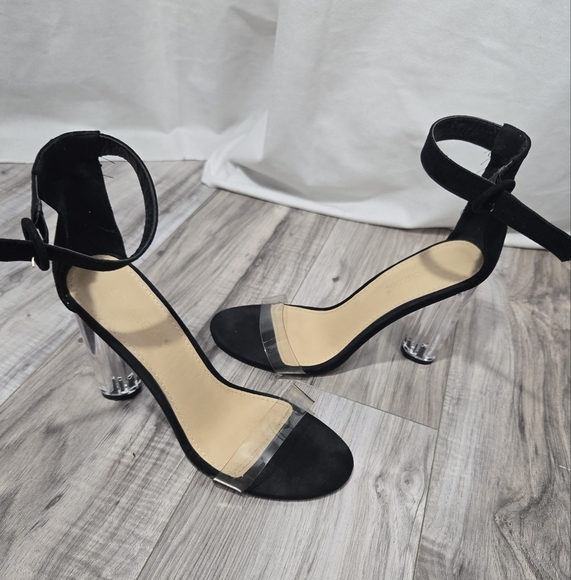 Shoe Dazzle Camden Black And Clear Platform Heels Sz 8 - Picture 12 of 12